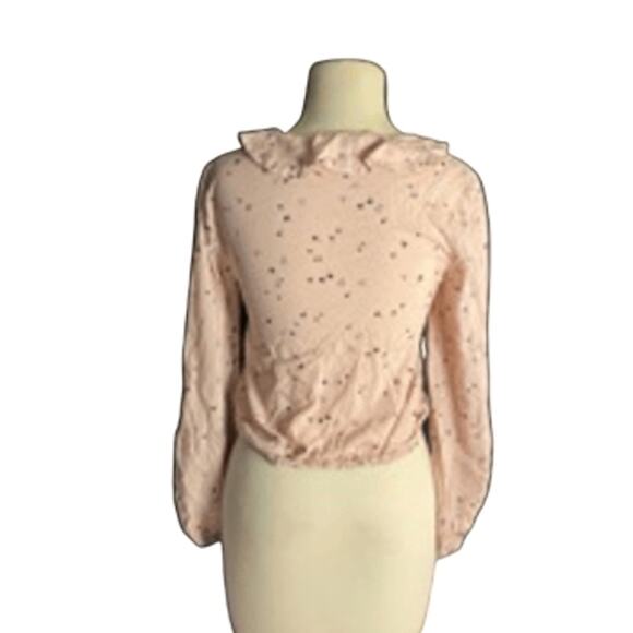 Romantic Cottagecore Ruffle Blouse Blush Floral Paige XS - Picture 5 of 5